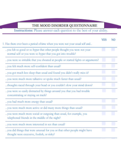 Clinic Mood Disorder Questionnaire