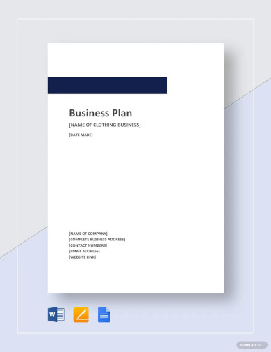 Clothing Business Plan Template