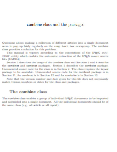 Combine Class and Packages