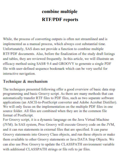 Combine Multiple RTF PDF Reports