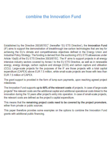 Combine the Innovation Fund