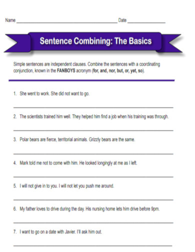 Combine the Sentences