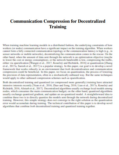 Communication Compression for Decentralized Training