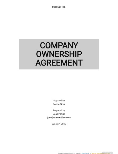 Company Ownership Agreement Template