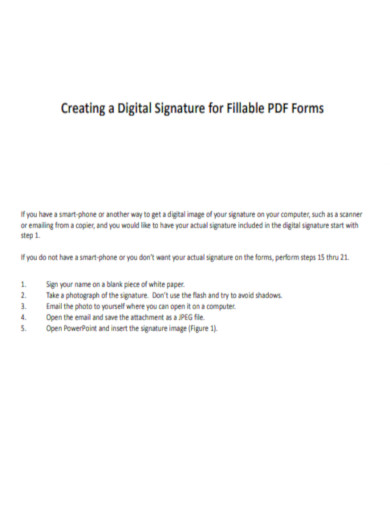 Creating a Digital Signature for Fillable PDF Forms