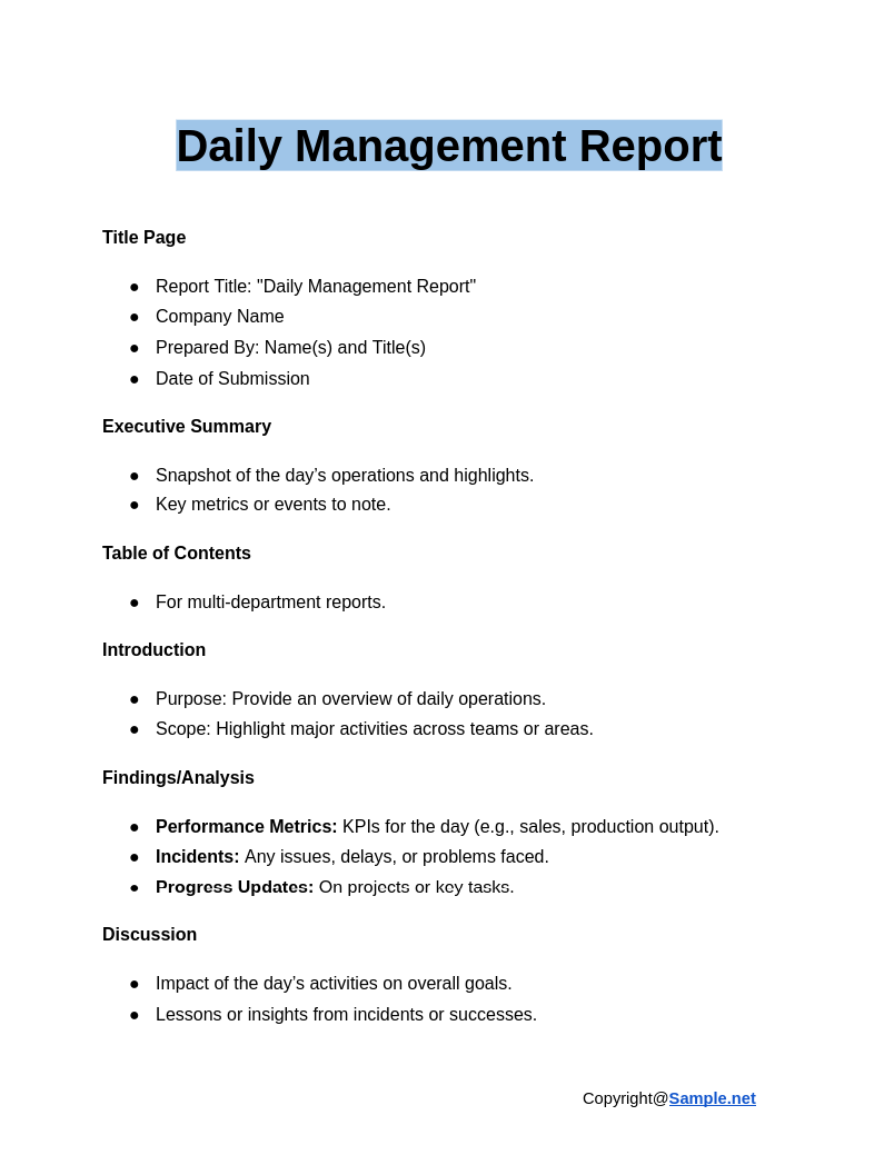 Daily Management Report Google Docs 01 09 2025 10 59 AM