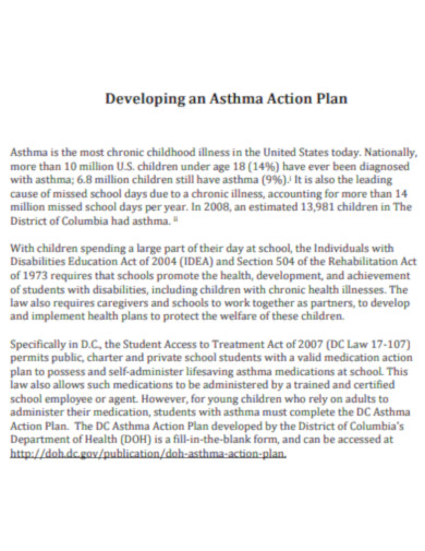 Developing an Asthma Action Plan