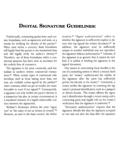 Digital Signature Guidelines