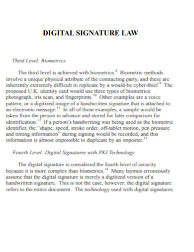Digital Signature Law