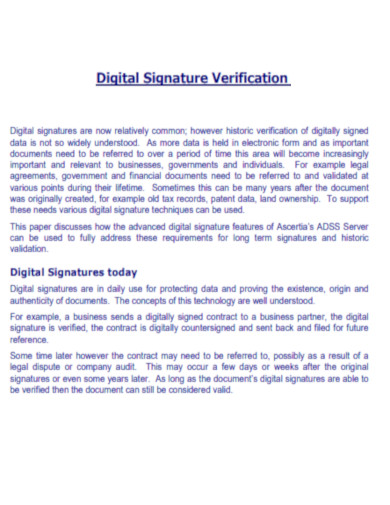 Digital Signature Verification