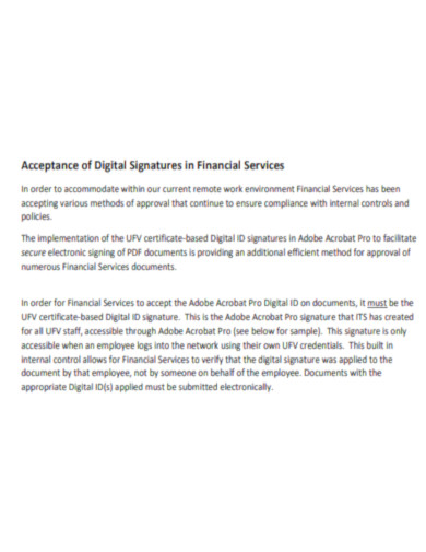 Digital Signatures in Financial Services