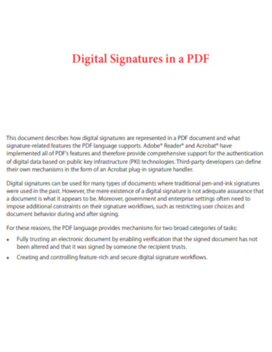 Digital Signatures in PDF