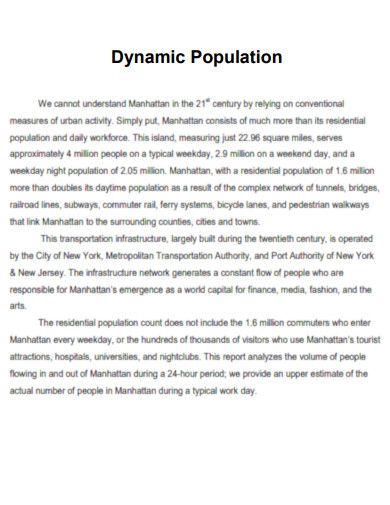 Dynamic Population