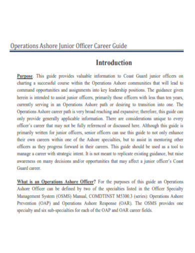 Editable Junior Officer Career Guide