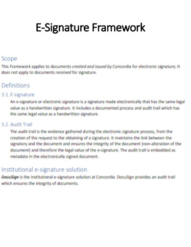 Electronic Signature Framework