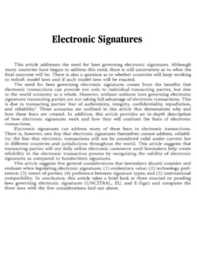 Electronic Signatures Increases Electronic Transactions 