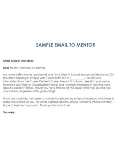 Email to Mentor