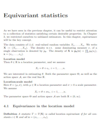 Equivariant statistics