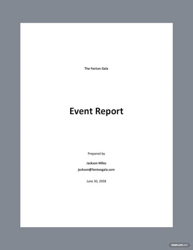 Event Report Sample Template
