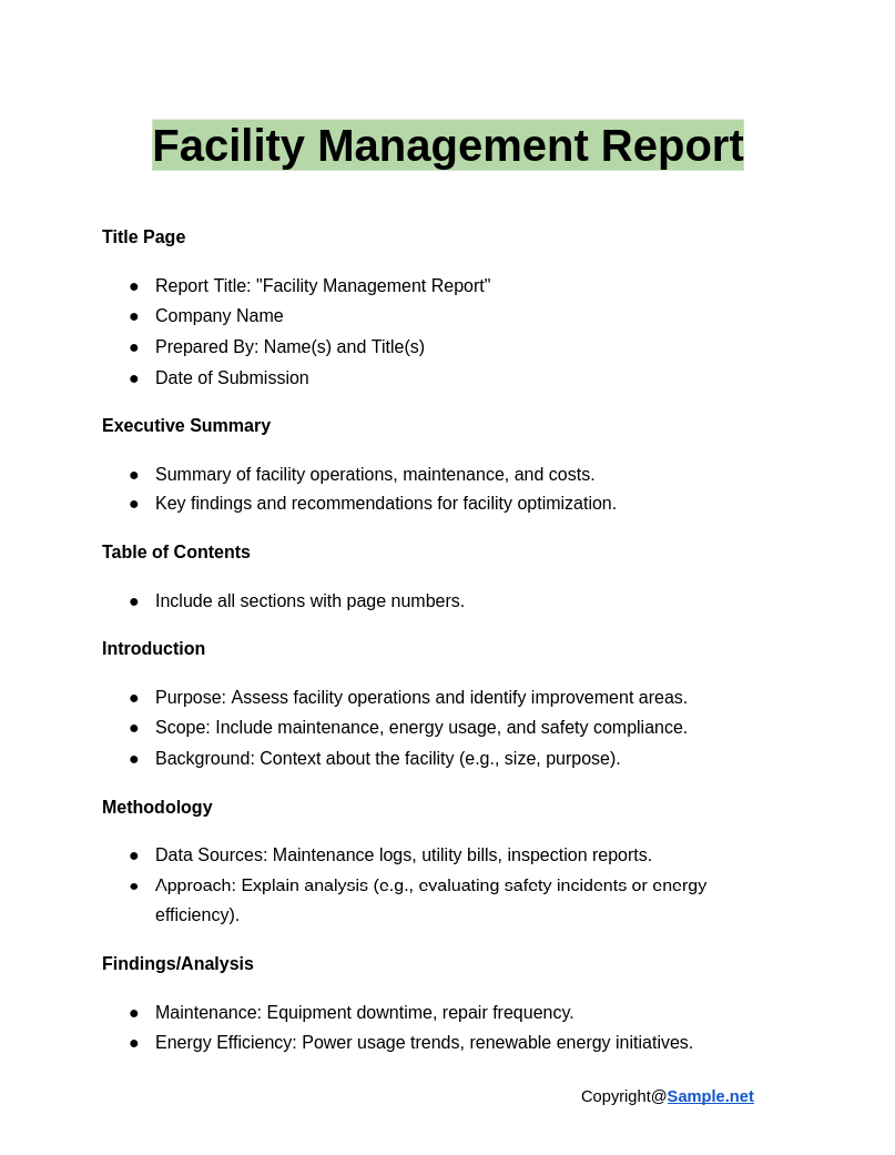 Facility Management Report Google Docs 01 09 2025 10 59 AM