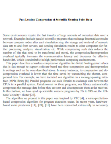 Fast Lossless Compression of Scientific Floating Point Data