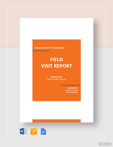 site visit report cover page