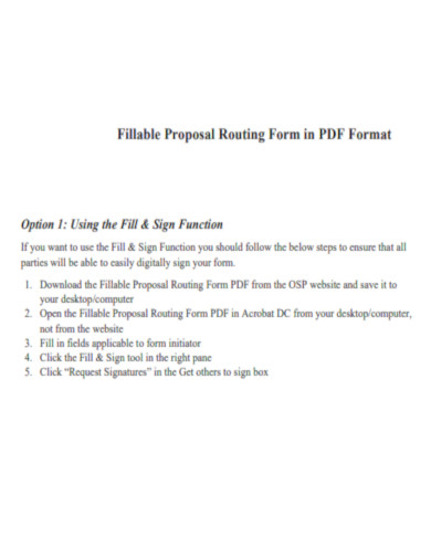 Fillable Proposal Routing Form in PDF Format