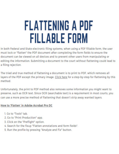 Flattening a PDF Fillable Form