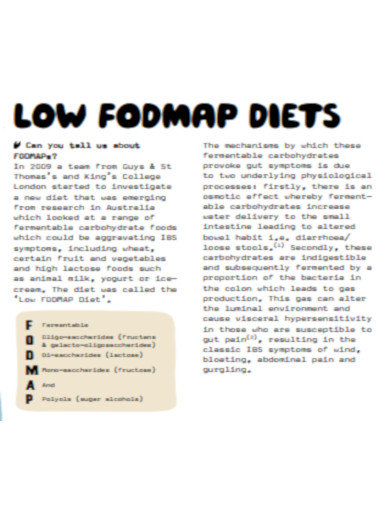 Formal Low FODMAP Diet 