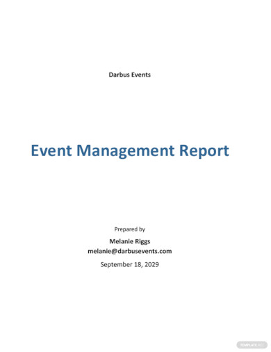 Free Event Management Report Template