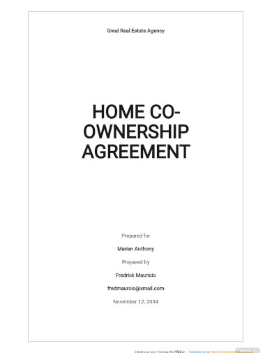 Free Home Co Ownership Agreement Template