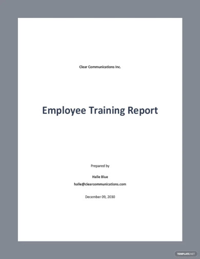 Free Sample Employee Training Report Template