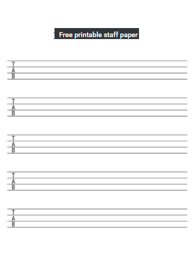 Free printable staff paper