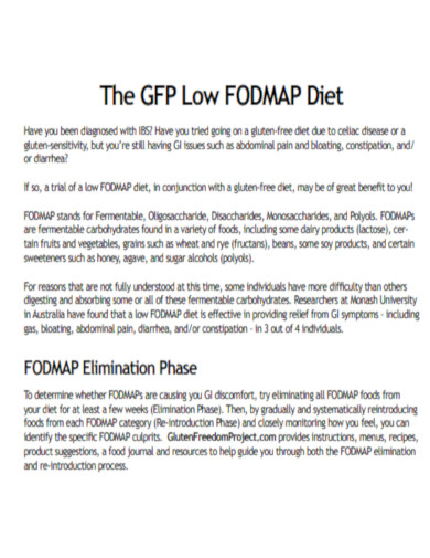GFP Low FODMAP Diet