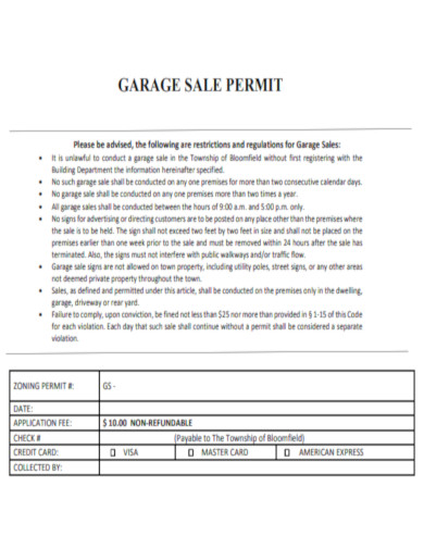 Garage Sale Permit