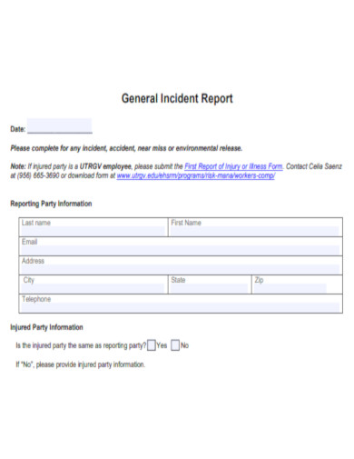 General Incident Report