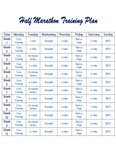 Half Marathon Training Plan Strength Workout