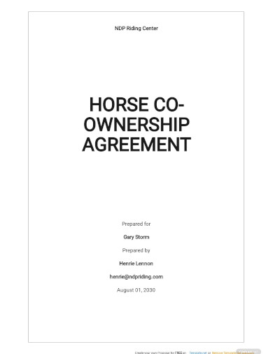Horse Co Ownership Agreement Template