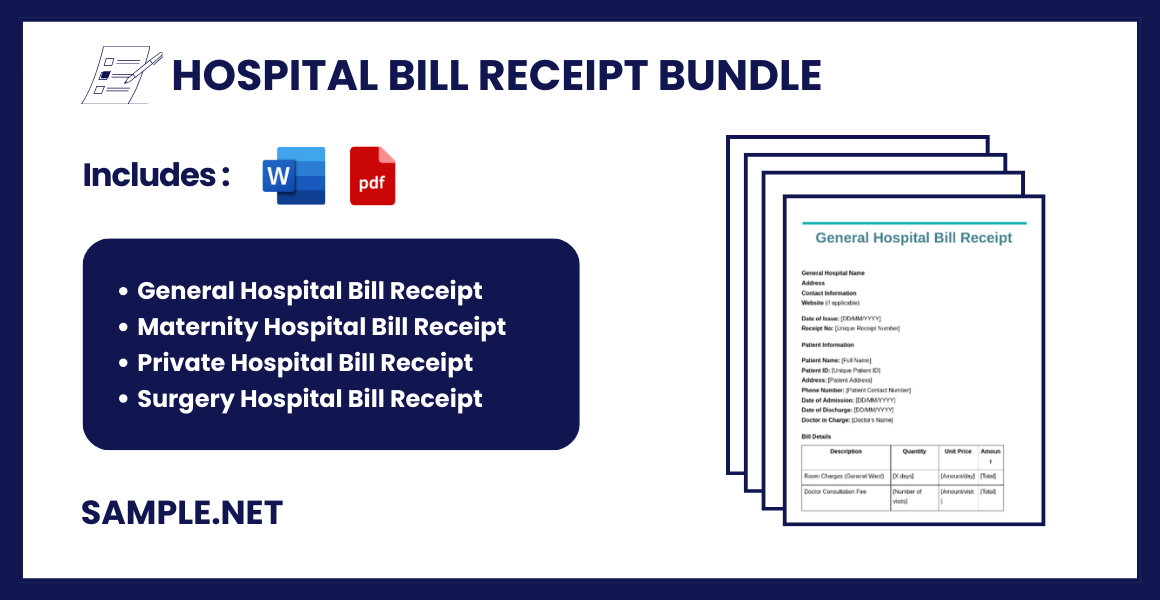 hospital bill receipt bundle