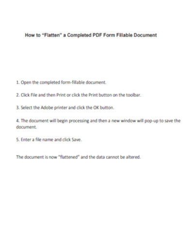 How to Flatten a PDF Form Fillable Document