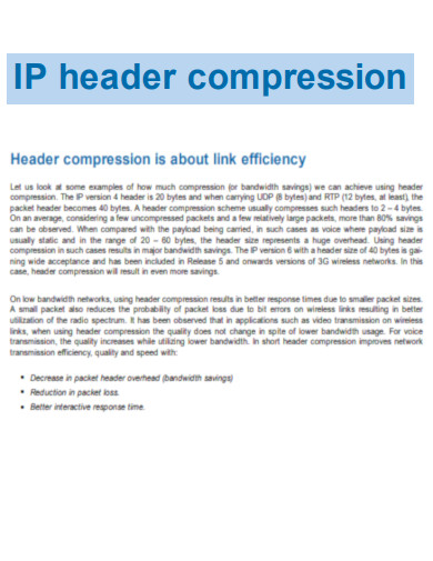 IP header compression