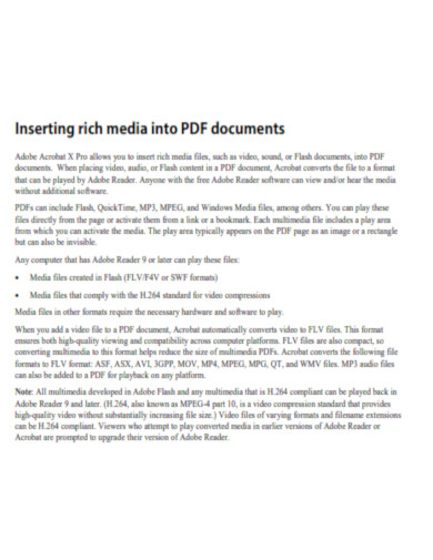Inserting rich media into PDF documents