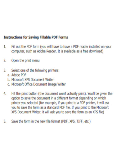 Instructions for Saving Fillable PDF Forms