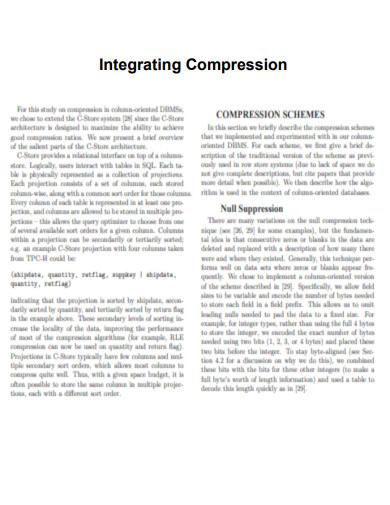 Integrating Compression