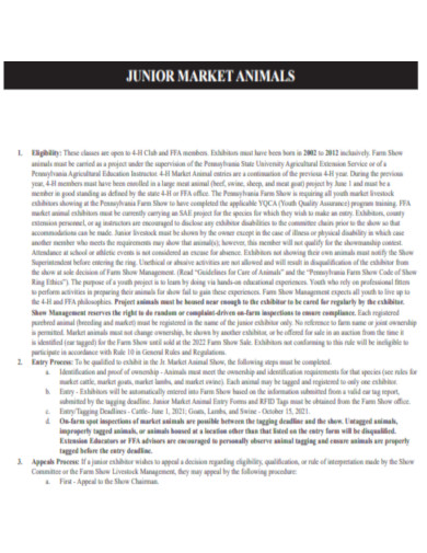 Junior Market Animals Farm Show