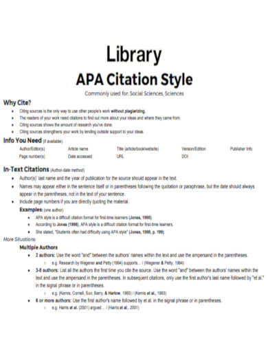Library APA Citation Style