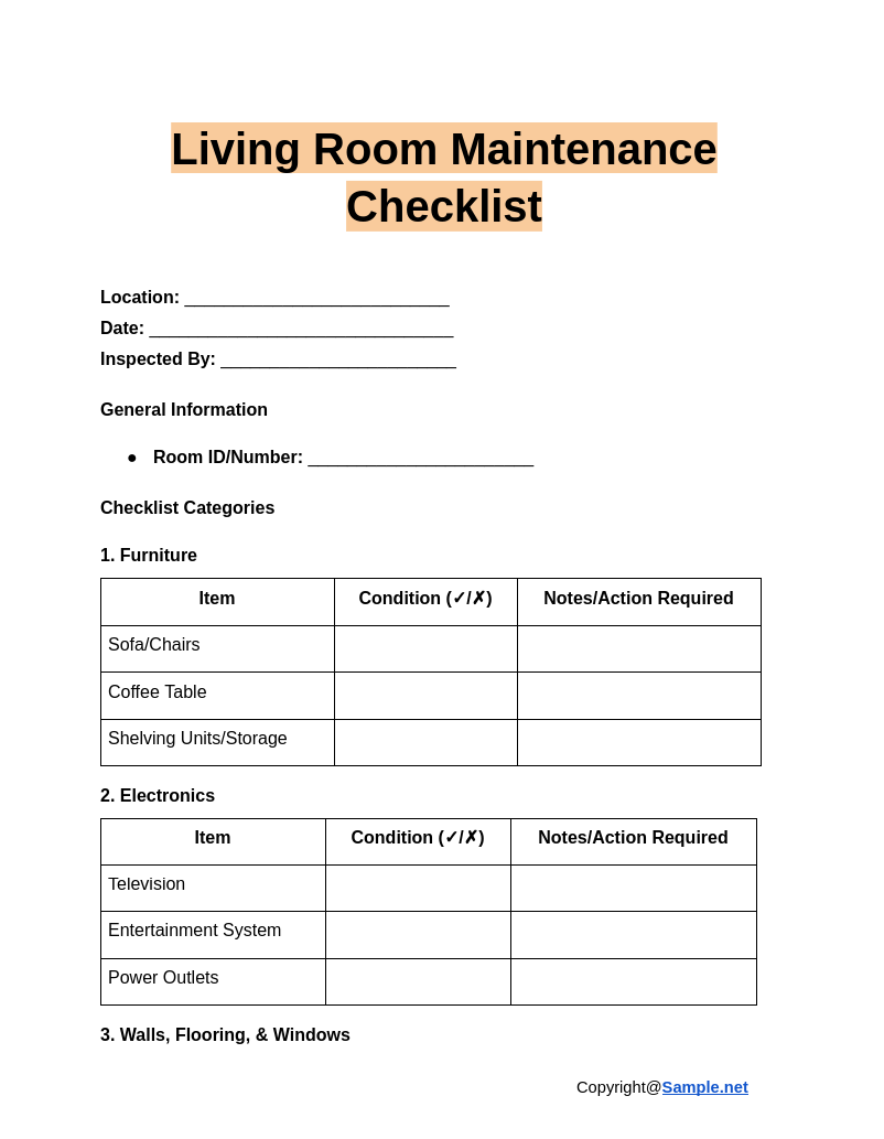 Living Room Maintenance Checklist Google Docs 01 09 2025 11 01 AM