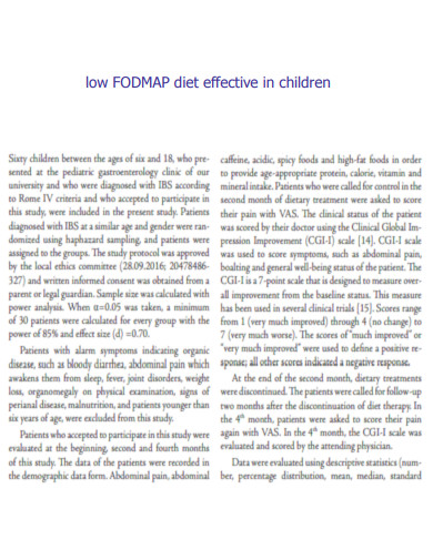 Low FODMAP diet effective in children