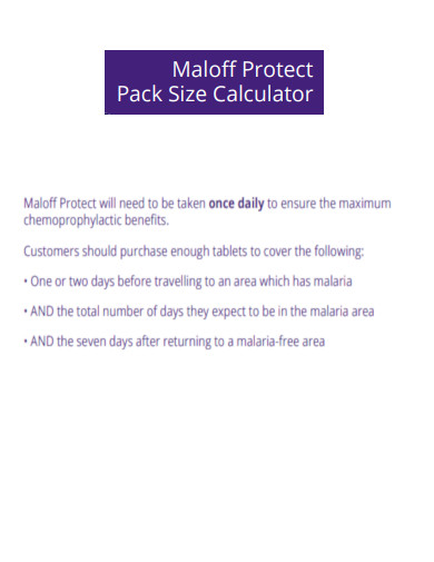Maloff Protect Size Calculator