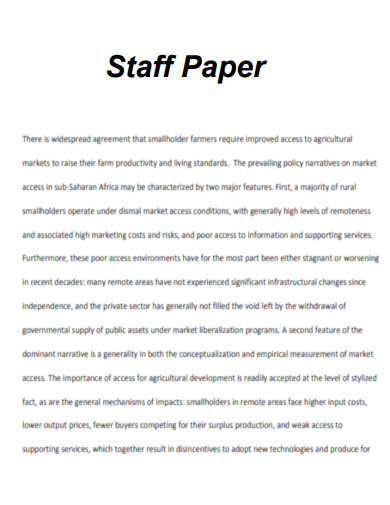 Market Access Staff Paper